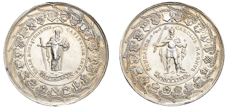 German States, Münster. Sede Vacante AR Medal, 1761, by Johan Thiebaud, 43.57g, ...