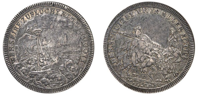 German States, Nurnberg. AR Medal, ND (1742-1762), “Takes his refuge to God”, si...