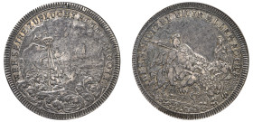 German States, Nurnberg. AR Medal, ND (1742-1762), “Takes his refuge to God”, signature “L.” (Georg Friedrich Loos, Nurnberg 1742-1762), 42mm. WER SEI...