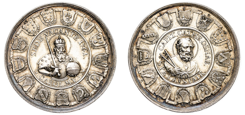 German States, Osnabruck. Sede Vacante AR Medal, 1761, Amsterdam mint, unsigned,...
