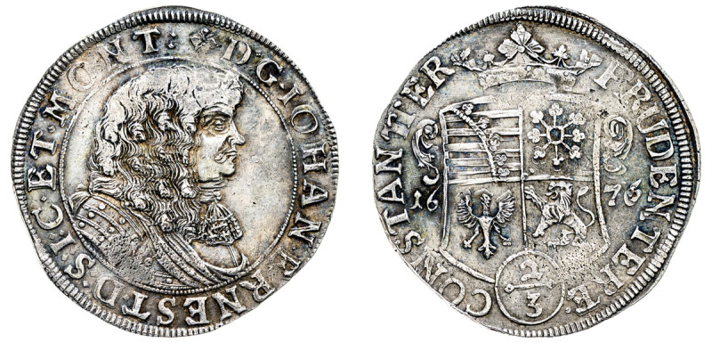 German States, Saxe-Weimar, John Ernest II, 1662-1683. 2/3 Taler, 1676, Weimar m...