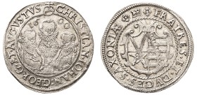 German States, Saxony (Albertinian Line), Christian II, 1591-1611 - Hans Georg I, 1591-1656 - August, 1591-1615. 1/4 Taler, 1600 HB, Dresden mint, 7.0...