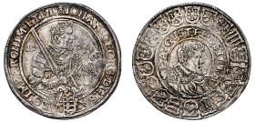 German States, Saxony (Albertinian Line), John George I, 1591-1656. Taler, 1612, Dresden mint, swan for mintmark, 29.05g (KM44; Dav. 7573).

About ext...