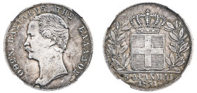 Greece, King Otto, 1832-1862. 5 Drachmai, 1851, Second Type, old bust, Vienna mint (KM36; Divo 11; Dav. 116).

Steel-grey tone with some remaining lus...
