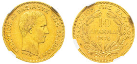 Greece, King George I, 1863-1913. AV 10 Drachmai, 1876 A, Paris mint (KM48; Divo 48; IV12; Fr. 16).

An attractive strike with wear only on high-point...