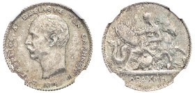 Greece, King George I, 1863-1913. Drachma, 1911, Second Type, Paris mint (KM60; Divo 54b; IV24). 

An exceptional example with iridescent tone and muc...