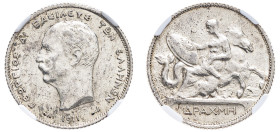 Greece, King George I, 1863-1913. Drachma, 1911, Second Type, Paris mint (KM60; Divo 54b; IV24). 

Graded MS62 NGC.