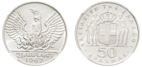 Greece, King Constantine II, 1964-1973. 50 Drachmai, ND (1970), Kremnitz mint, 12.53g (KM93).

Exceptional strike with amazing reflective surfaces and...