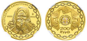 Greece, Third Republic, 1974-. AV Proof 200 Euros, 2022, 100th Anniversary of Asia Minor Disaster, Athens mint (KM368).

A flawless example.

Graded P...