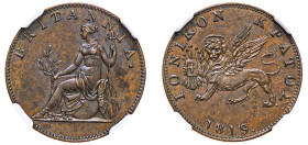 Greece, Ionian Islands, British Administration, 1809-1863. 2 Lepta (1/2 Obol), 1819 (KM31).

A lustrous example with uniform brown patina and sharp st...