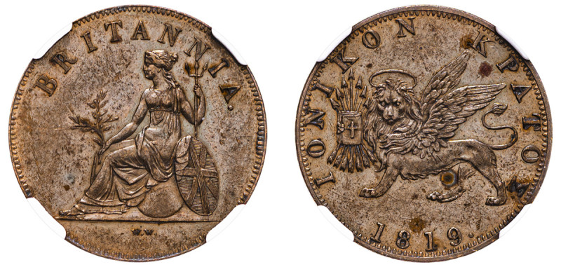 Greece, Ionian Islands, British Administration, 1809-1863. Copper Pattern Obol, ...