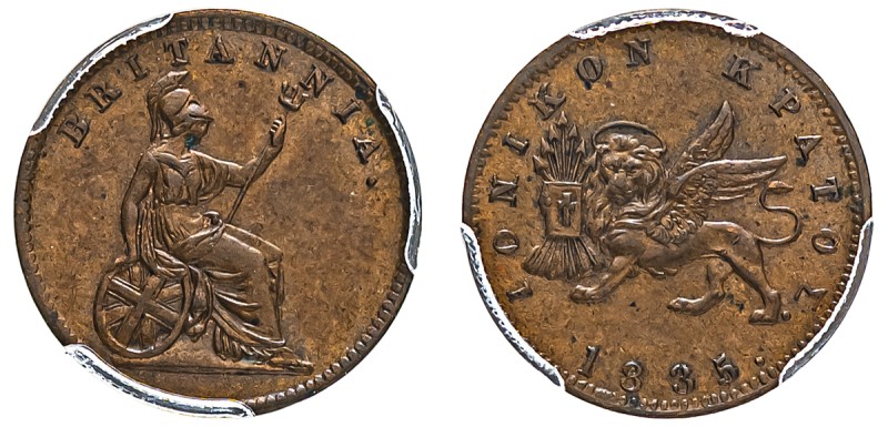 Greece, Ionian Islands, British Administration, 1809-1863. Lepton, 1835, variety...