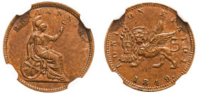 Greece, Ionian Islands, British Administration, 1809-1863. Lepton, 1849 (KM34).

Graded MS62BN NGC.

From the “Athanasios” Collection, purchased pre 2...