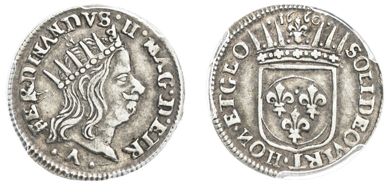 Italian States, Livorno, Ferdinando II, 1621-1670. Luigino, 1660 (KM8; CNI 5/24)...