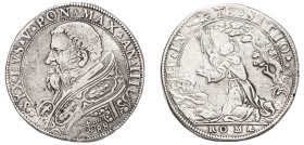 Italian States, Papal States, Sixtus V, 1585-1590. Piastra, 1588 (Anno IIII - Year IV), Rome mint, plain edge, 31.38g. * SYXTVS * V * PON * MAX * AN *...