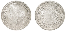 Ragusa, Republic, 1294-1803. Tallero, 1768 GB-GA, Dubrovnik mint, 28.54g (KM18; Dav. 1639).

Good very fine with strong details for issue, light poros...