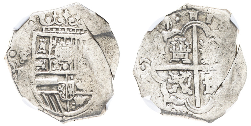 Spain, Philip III, 1598-1621. Cob 4 Reales, 1617/6 S D, Seville mint, 13.68g (KM...