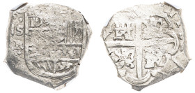 Spain, Philip IV, 1621-1665. Cob 4 Reales, (1624-1648) S R, Seville mint, 13.40g (KM35.6).

Graded XF Details, Obverse Scratched NGC.