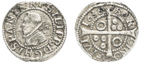 Spanish States, Catalonia, Philip III, 1621-1665. Croat (Real), 1636, Barcelona mint (KM23.2; Cal. 977).

Graded AU50 PCGS.