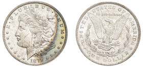 USA, Federal Republic, 1776-. “Morgan” Dollar, 1879 S, San Francisco mint (KM110).

Reflective surfaces with developing rainbow tone on obverse.

Grad...