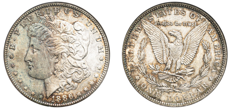 USA, Federal Republic, 1776-. “Morgan” Dollar, 1886, Philadelphia mint (KM110).
...