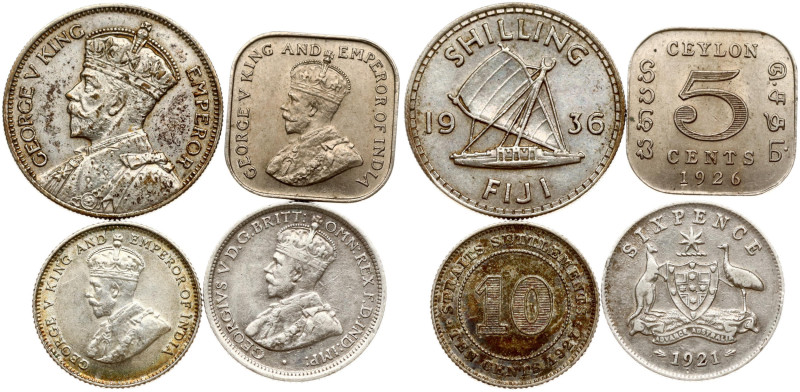 Australia. George V (1910-1936). 6 Pence 1921 with Coins of Different Countries....