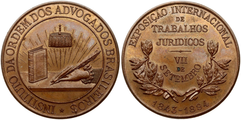 Brazil. Commemorative Medal, International Exhibition of Legal Works - Institute...