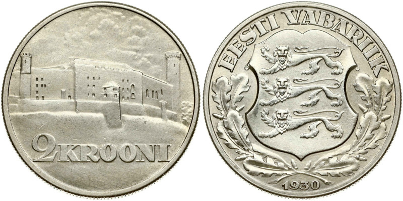 Estonia. 2 Krooni 1930 Toompea Fortress in Tallinn. Silver. KM-20. Kaupo Lann-24...