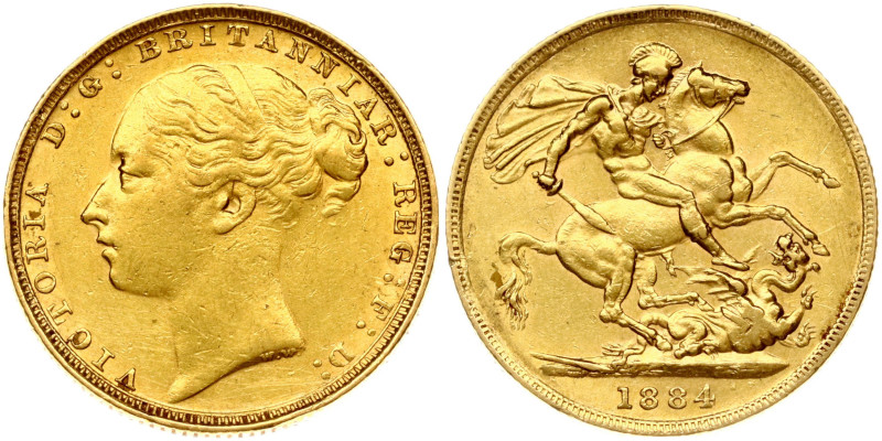 Great Britain. Victoria (1837-1901). Sovereign 1884. Gold 7.96 g. KM-752, Sp-385...