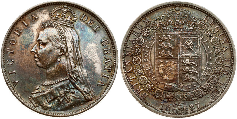 Great Britain. Victoria (1837-1901). 1/2 Crown 1887. Silver 14.06 g. KM 764, Sp ...