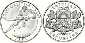 Latvia 1 Lats 2001 Ice Hockey