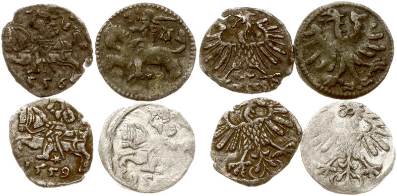 Lithuania. Denar 1501–1559, Vilnius. Silver, total weight, 1.08 g. Lot of 4 coin...