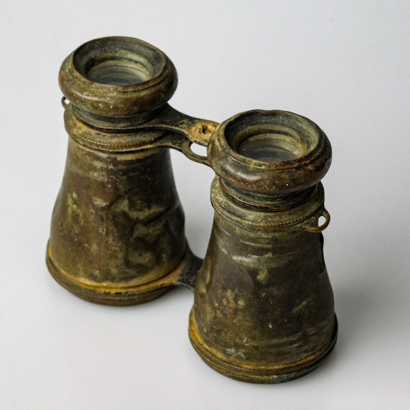 Lithuania. Binoculars. Brass, glass, 88x116 mm, total weight 261.76 g.