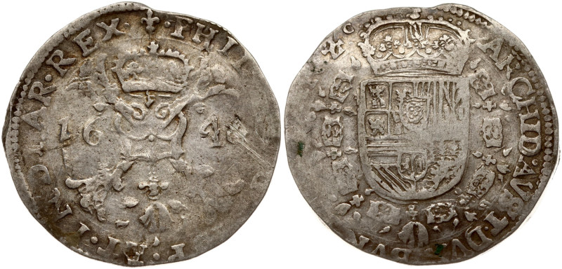 Spanish Netherlands, Flanders. Philip IV (1621-1665). Patagon 164?. Silver 27.56...