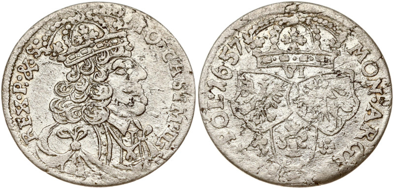 Poland. Jan II Kazimierz Waza (1649–1668). Szostak 1657 IT, Krakow. Silver 3.48 ...