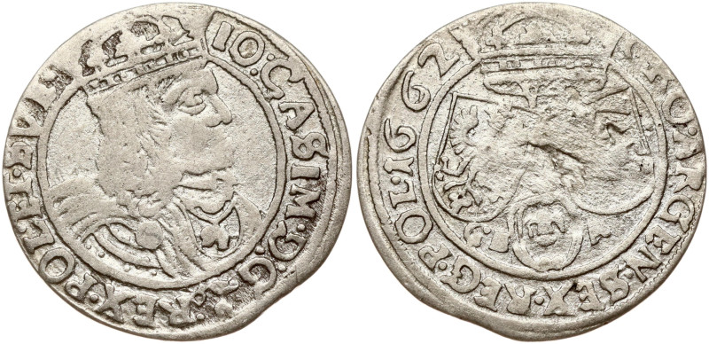 Poland. Jan II Kazimierz Waza (1649–1668). Szostak 1662 GBA, Lwow. Silver 2.74 g...