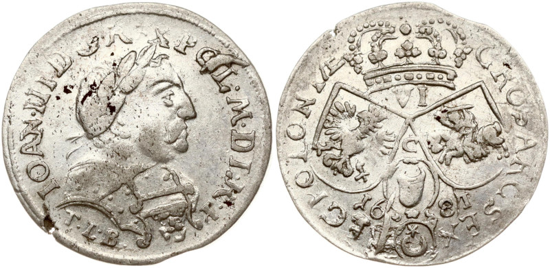 Poland. Jan III Sobieski (1674–1696). Szostak 1681 TLB, Krakow. Silver 3.62 g. K...