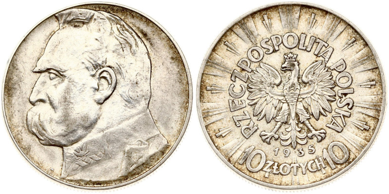 Poland. 10 Zlotych 1935, Pilsudski. Silver 23.03 g. Y 29.