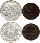 Poland 10 Zlotych 1935 & Russia 3 Kopecks 1916 A Lot of 2 coins