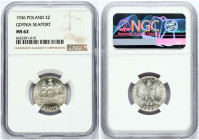 Poland 2 Zlote 1936 Gdynia Seaport NGC MS 62