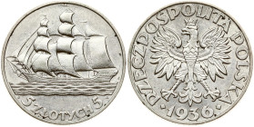 Poland 5 Zlotych 1936 Gdynia Seaport