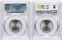 Poland 1 Zloty 1949 PCGS MS 66