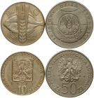 Poland 10 Zlotych 1971 FAO & 50 Zlotych 1981 FAO Lot of 2 coins