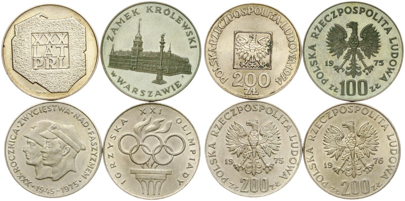 Poland. 100 & 200 Zlotych 1974-1976, 30th Anniversary of People's Republic of Po...