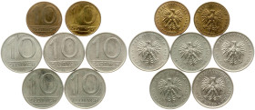 Poland 10 Zlotych 1984-1990 Lot of 7 coins