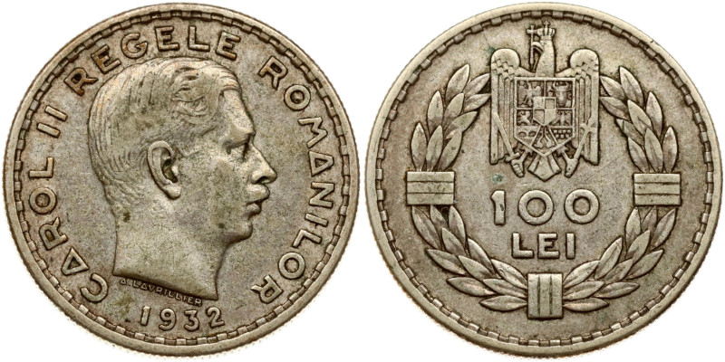 Romania. Carol II (1930-1940). 100 Lei 1932. Silver 13.82 g. KM 52.