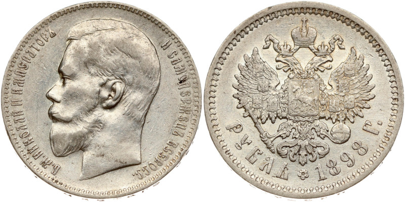 Russia. Nicholas II (1894-1917). Rouble 1898 АГ, St. Petersburg. Silver 19.91 g....