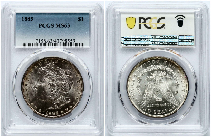 USA. Morgan Dollar 1885, Philadelphia. Silver. KM 110. PCGS MS 63