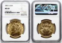 USA 20 Dollars 1893 S NGC MS 60