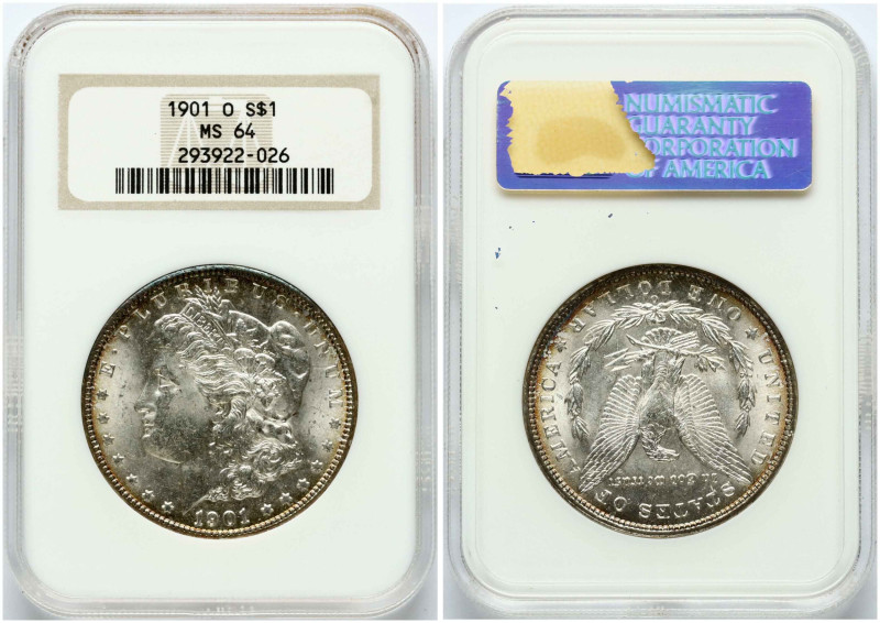 USA. Morgan Dollar 1901 O, New Orleans. Silver. KM 110. NGC MS 64